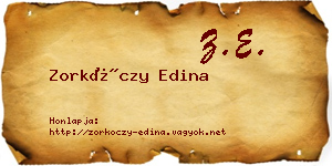 Zorkóczy Edina névjegykártya