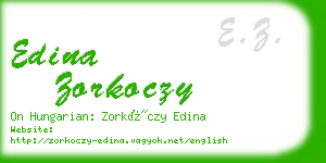 edina zorkoczy business card